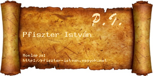 Pfiszter István névjegykártya